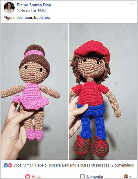 Amigurumi de bailarina e super mario